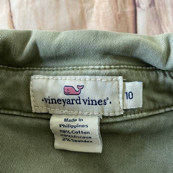 Vineyard Vines Dress Women Size 10 Green Denim A-Line Shirtdress Pockets - Picture 7 of 9
